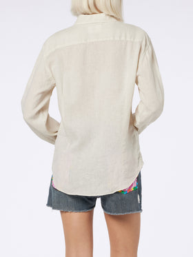 Woman off-white linen shirt Meredith - MC2 Saint Barth