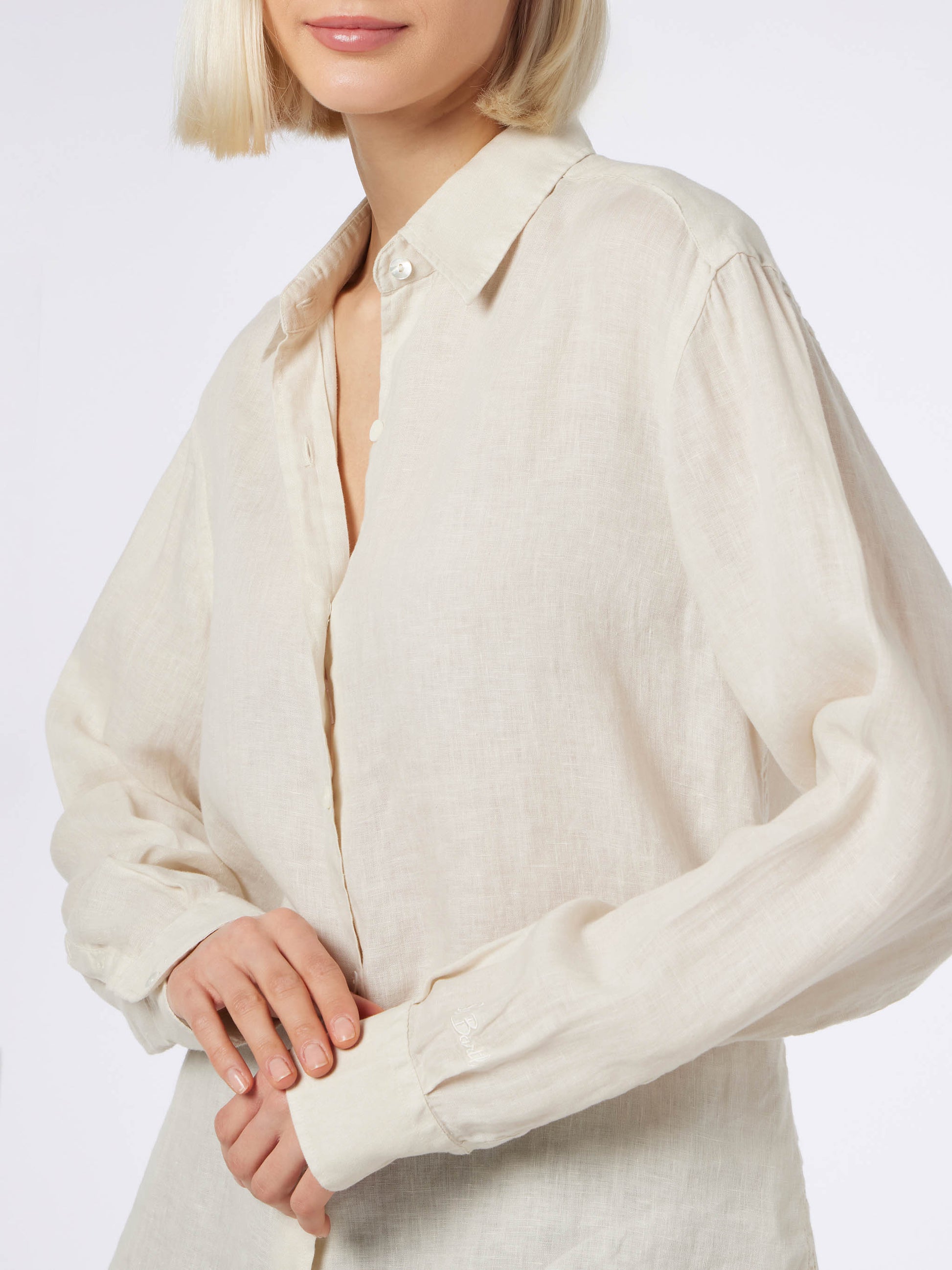 Woman off-white linen shirt Meredith - MC2 Saint Barth
