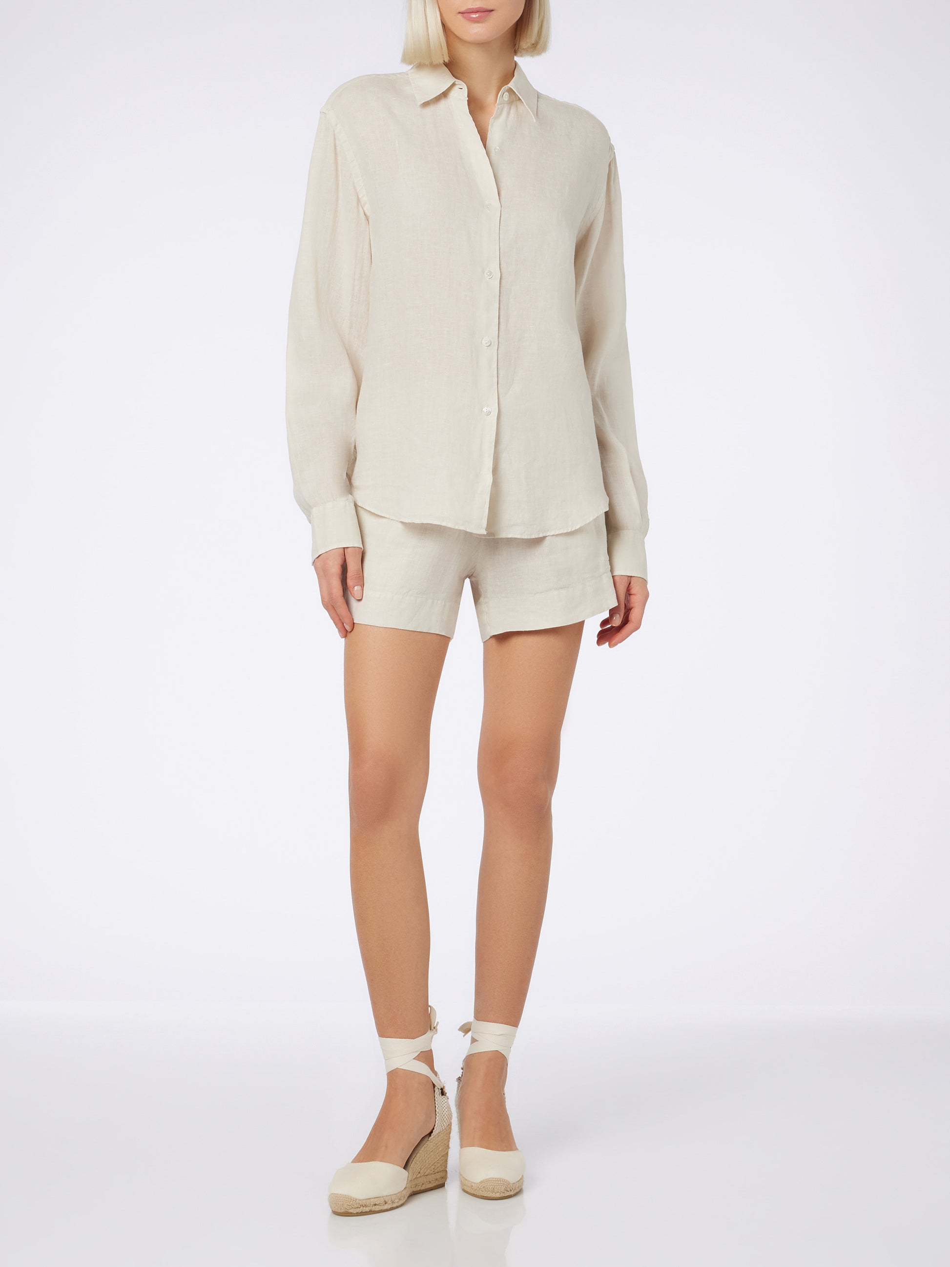 Woman off-white linen shirt Meredith - MC2 Saint Barth