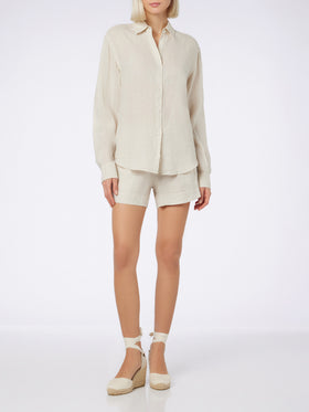 Woman off-white linen shirt Meredith - MC2 Saint Barth
