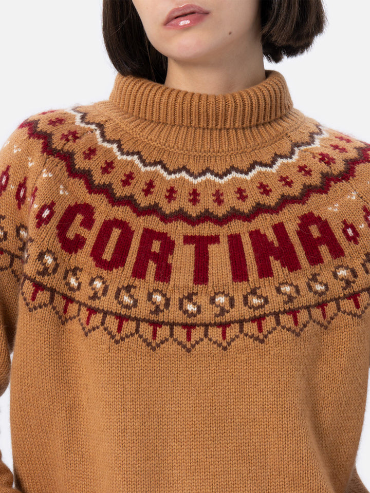 Woman cashmere blend sweater Meghan with nordic jacquard - MC2 Saint Barth