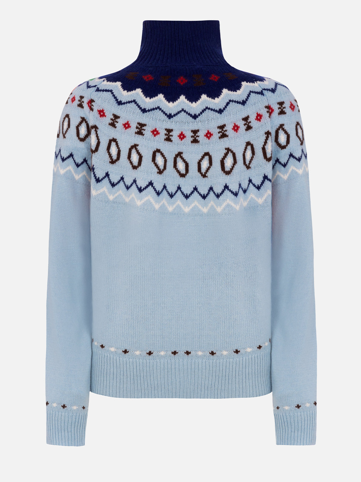 Woman cashmere blend sweater Meghan with nordic jacquard - MC2 Saint Barth