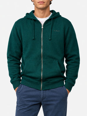 Mahony Woll-Kapuzenpullover in einfarbigem Grün 