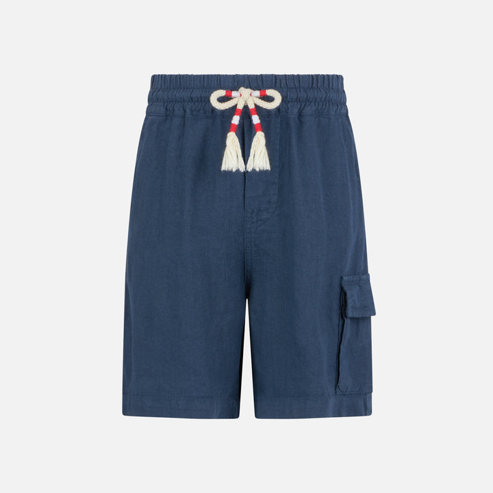 Boy blue navy linen bermuda shorts - MC2 Saint Barth