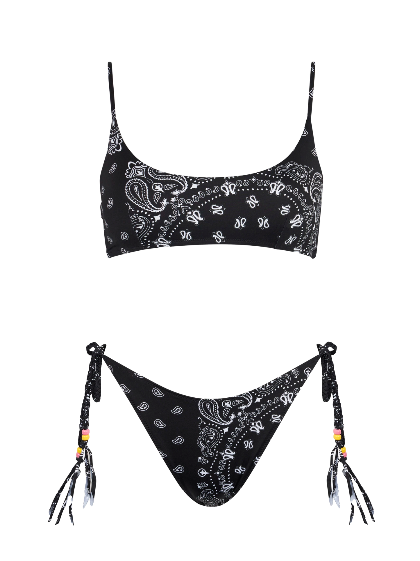Woman bralette bikini with black bandanna print - MC2 Saint Barth