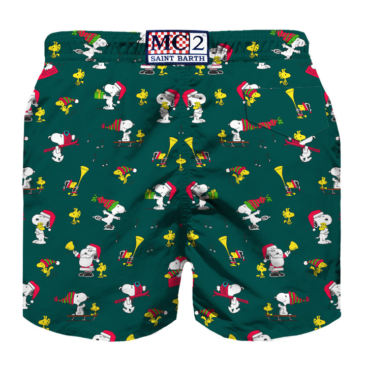 Man light fabric swim shorts with Snoopy Padel print | SNOOPY - PEANUTS™ SPECIAL EDITION - MC2 Saint Barth