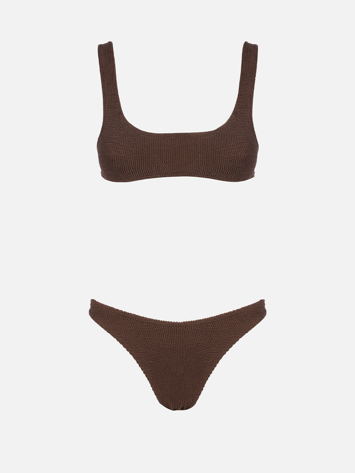 Bikini mit Bralette-Top aus braunem Crinkle für Damen Naima Elise 