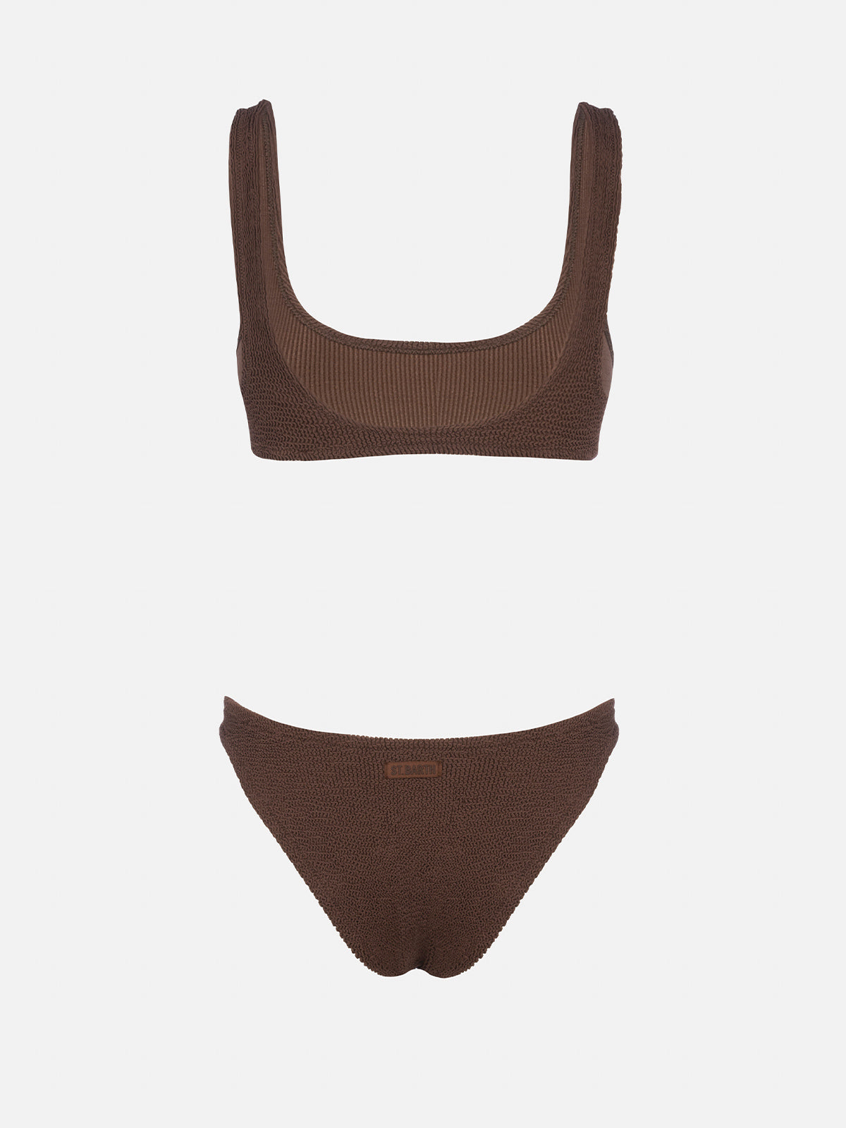 Bikini mit Bralette-Top aus braunem Crinkle für Damen Naima Elise 
