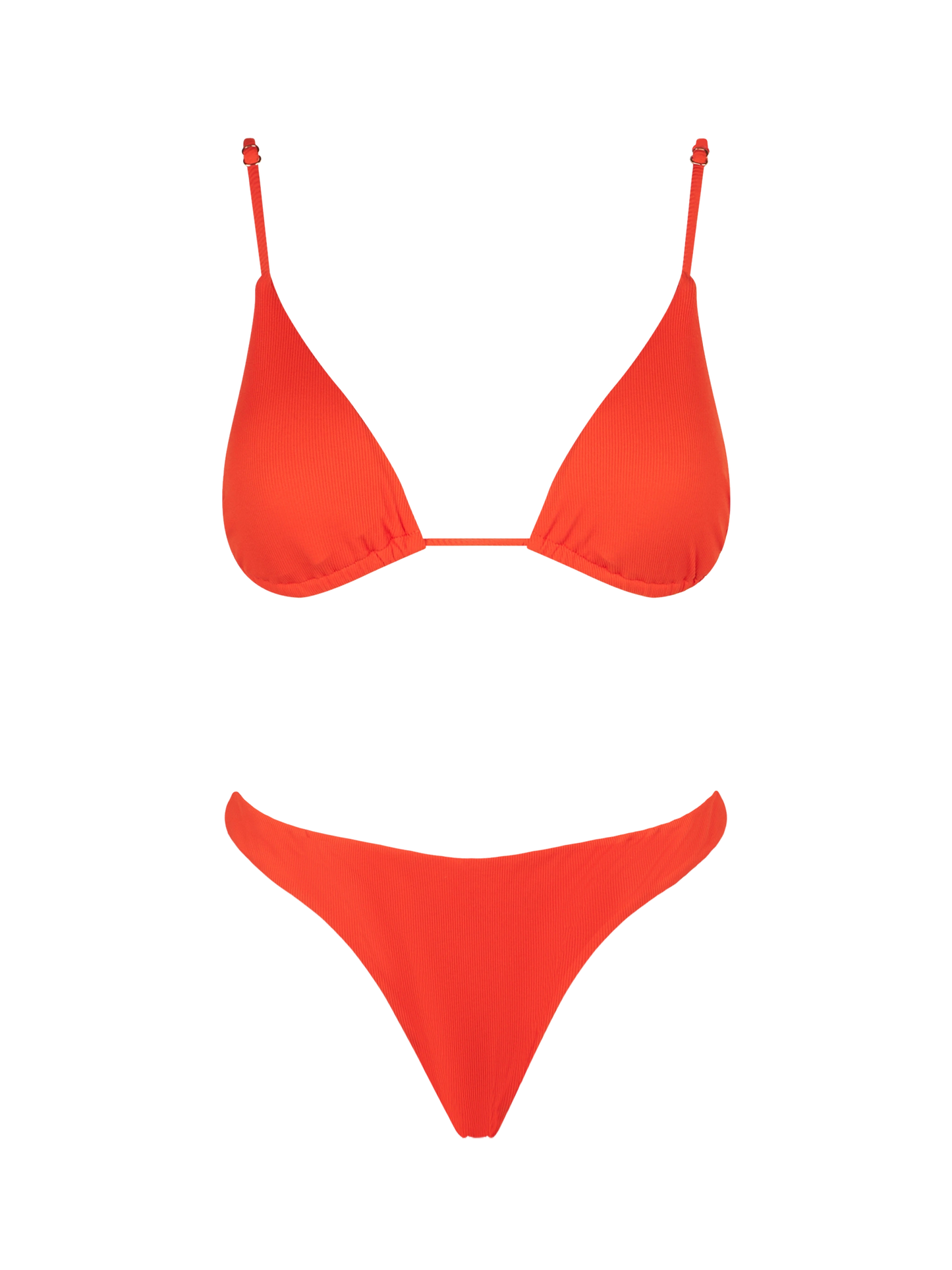 Orangefarbener Triangel-Bikini für Damen