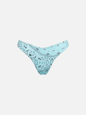 Woman cheeky swim briefs with bandanna print - MC2 Saint Barth