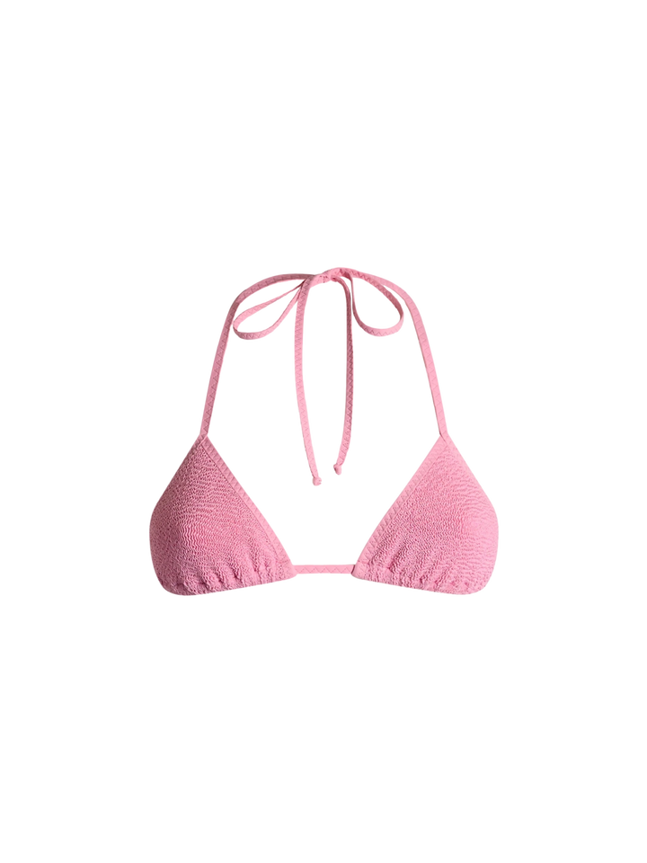 Woman pink crinkle triangle top swimsuit - MC2 Saint Barth