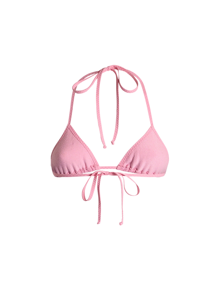 Woman pink crinkle triangle top swimsuit - MC2 Saint Barth