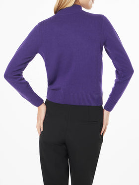 Woman crewneck sweater New Queen with Mont Rosè postcard jacquard - MC2 Saint Barth