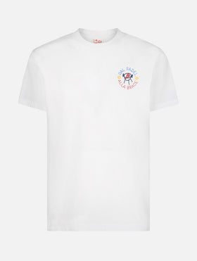 Man classic fit cotton jersey t-shirt Portofino with dal Padel alla brace embroidery | INSULTI LUMINOSI SPECIAL EDITION - MC2 Saint Barth