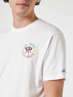 Man classic fit cotton jersey t-shirt Portofino with dal Padel alla brace embroidery | INSULTI LUMINOSI SPECIAL EDITION - MC2 Saint Barth
