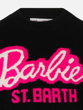 Girl crewneck black sweater with Barbie jacquard | BARBIE SPECIAL EDITION - MC2 Saint Barth