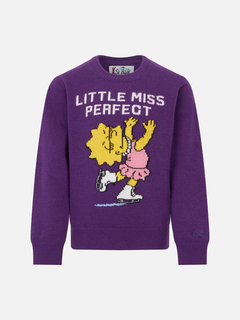 Girl crewneck sweater with Lisa Simpson print | THE SIMPSON SPECIAL EDITION - MC2 Saint Barth