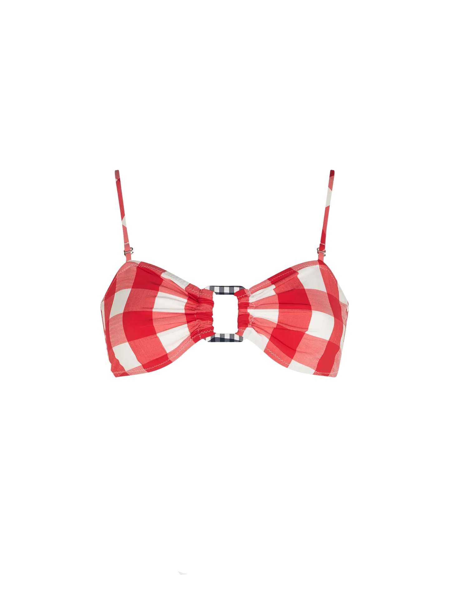Gingham bralette with squared ring - MC2 Saint Barth