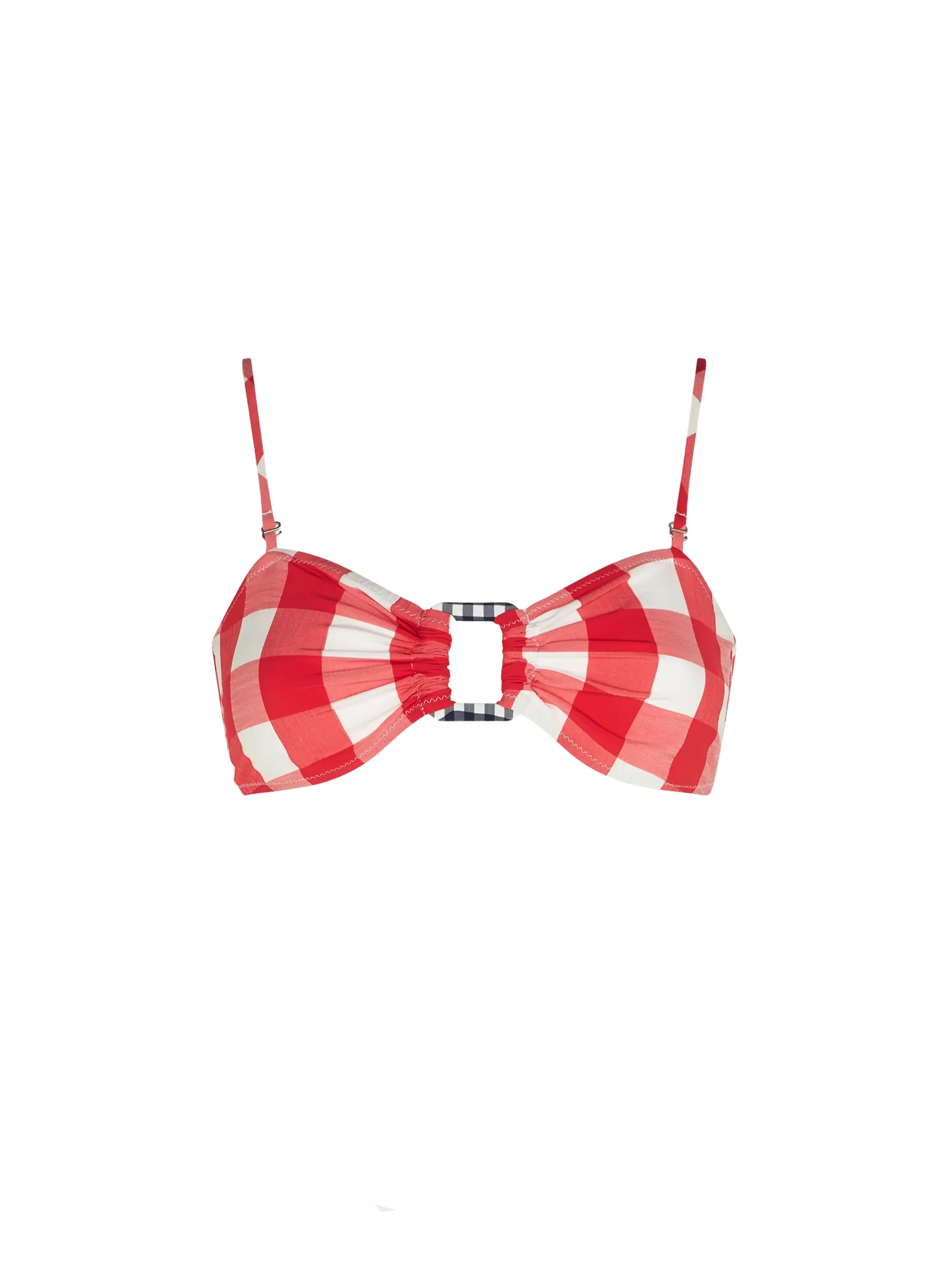 Gingham bralette with squared ring - MC2 Saint Barth
