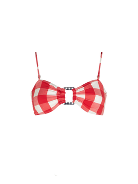 Gingham bralette with squared ring - MC2 Saint Barth