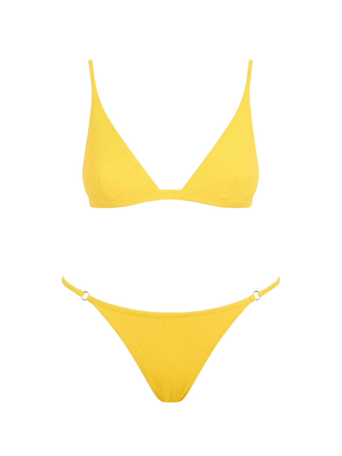 Woman yellow ribbed triangle - MC2 Saint Barth