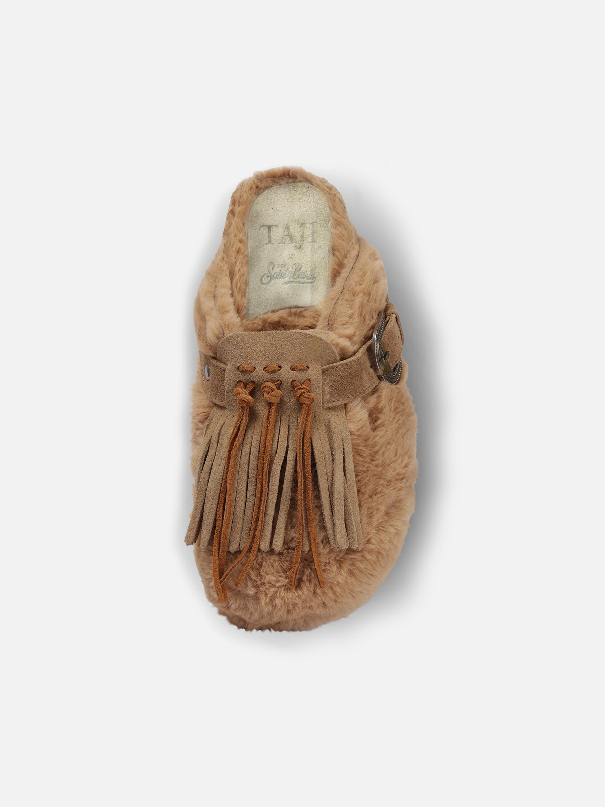 Beige eco-fur clogs Sabot | TAJI SPECIAL EDITION - MC2 Saint Barth