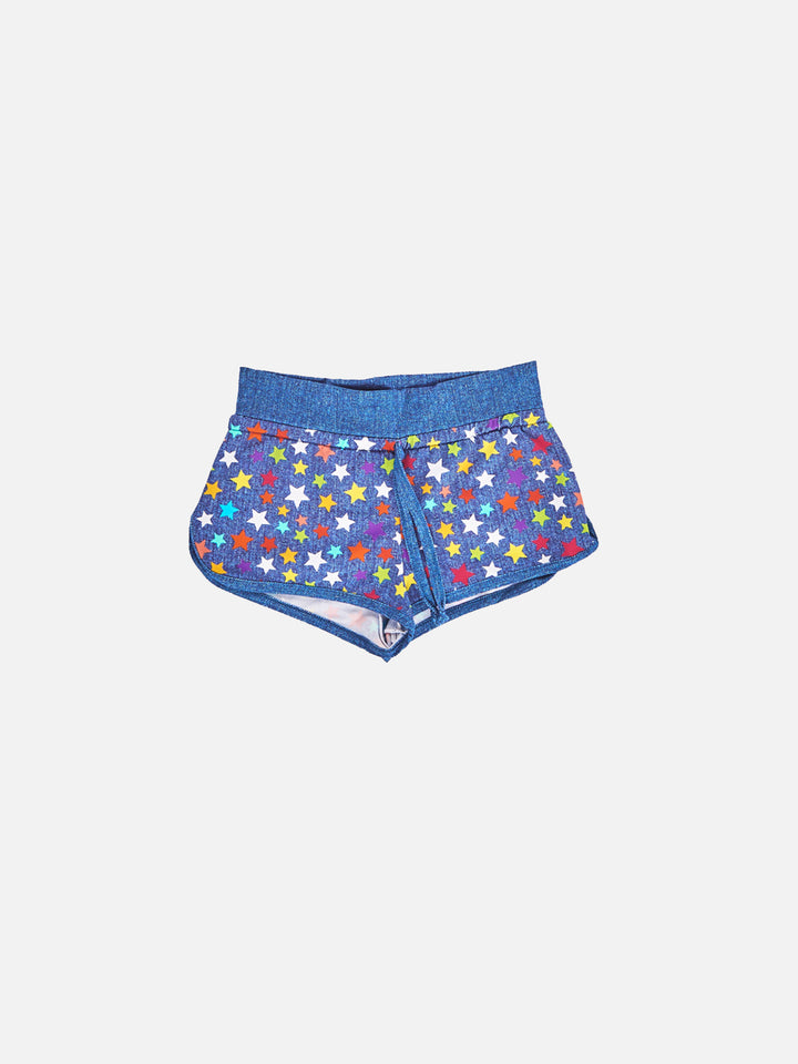 Rainbow stars shorts for girl - MC2 Saint Barth