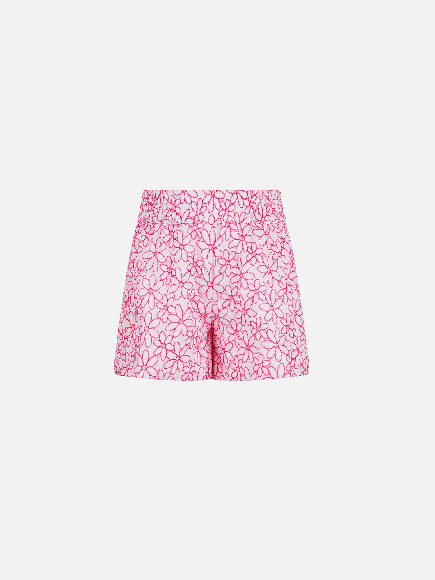 Girl cotton shorts with daisy embroidery - MC2 Saint Barth
