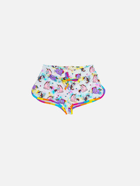 Unicorn print girl beach shorts - MC2 Saint Barth