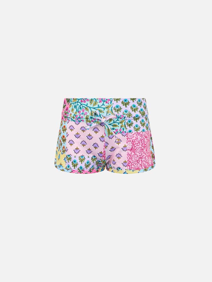 Girl beach shorts Coco with flower print - MC2 Saint Barth