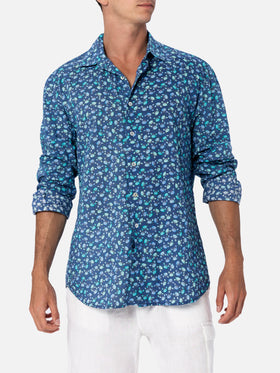 Man muslin cotton shirt Sikelia with crabs print - MC2 Saint Barth