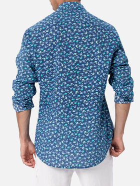 Man muslin cotton shirt Sikelia with crabs print - MC2 Saint Barth