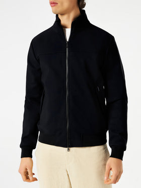 Man mid-weight black bomber jacket Traveler - MC2 Saint Barth