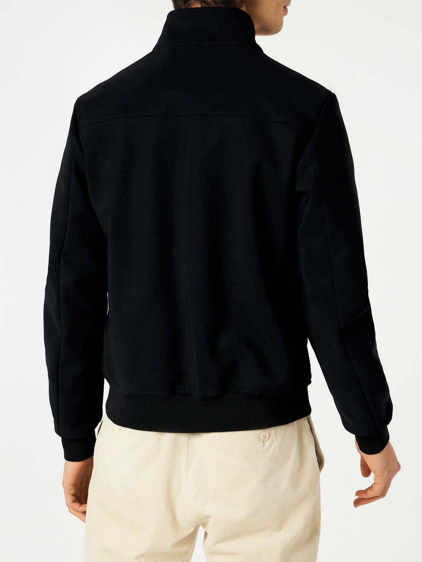 Man mid-weight black bomber jacket Traveler - MC2 Saint Barth