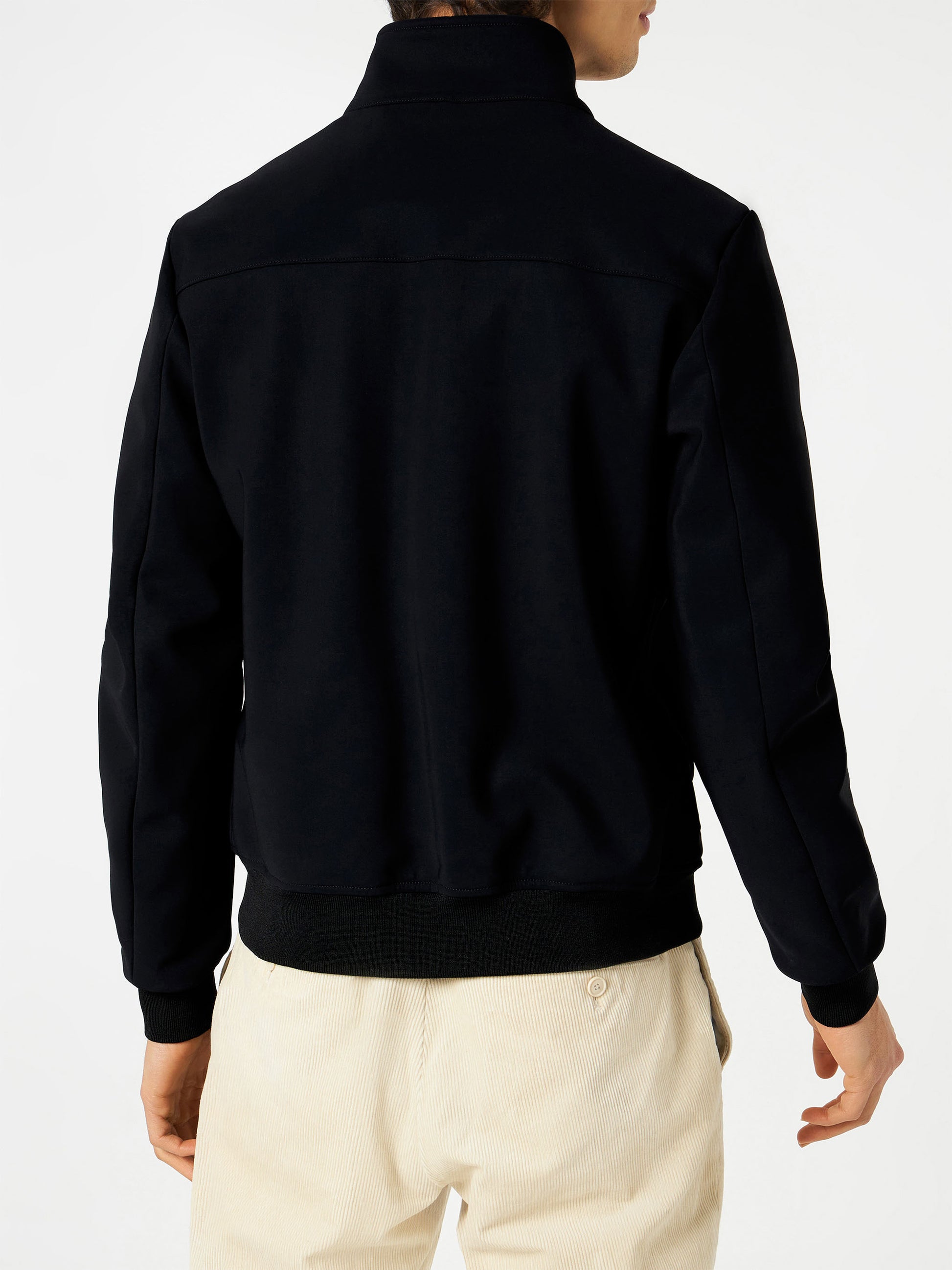 Man mid-weight black bomber jacket Traveler - MC2 Saint Barth