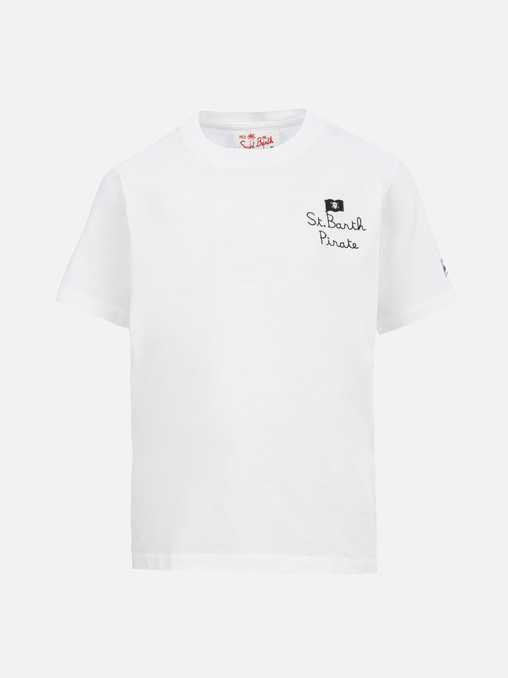 Boy cotton t-shirt with Snoopy print and St. Barth Pirate embroidery | SNOOPY PEANUTS SPECIAL EDITION - MC2 Saint Barth