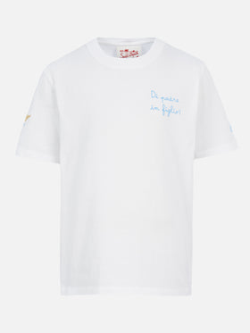 Cotton t-shirt with Di Padre in Figlio embroidery | SS LAZIO SPECIAL EDITION - MC2 Saint Barth