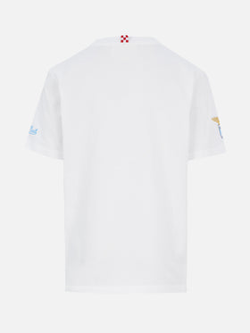 Cotton t-shirt with Di Padre in Figlio embroidery | SS LAZIO SPECIAL EDITION - MC2 Saint Barth