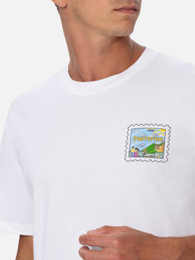 Man cotton t-shirt with Portofino postcard front and back print | ALESSANDRO ENRIQUEZ SPECIAL EDITION - MC2 Saint Barth