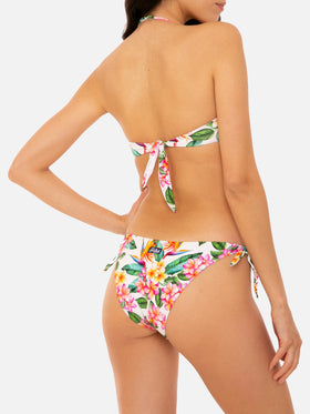 White bikini with colorful flowers print - MC2 Saint Barth
