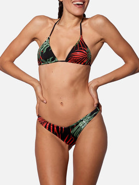 Tropical leaves jumbo print bikini with cheeky swim briefs - MC2 Saint Barth