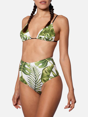 Triangle bikini tropical leaves jumbo print - MC2 Saint Barth