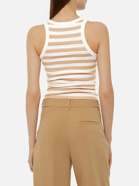 Ada striped ribbed cotton tank top - MC2 Saint Barth