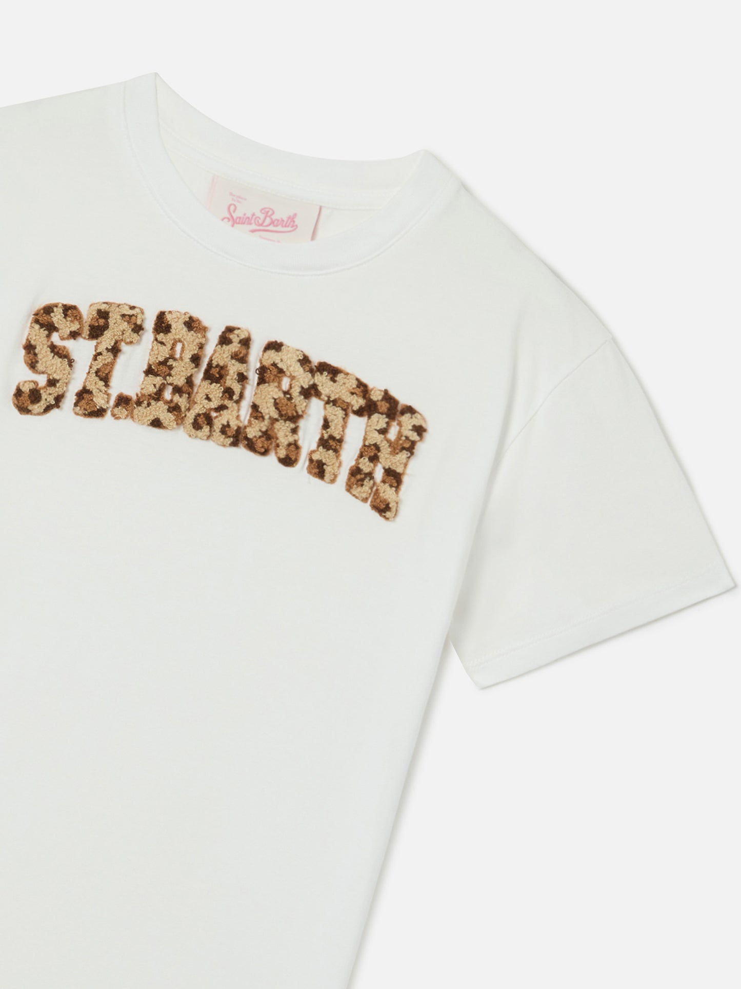 Abbey organic cotton dress with leopard terry-effect logo