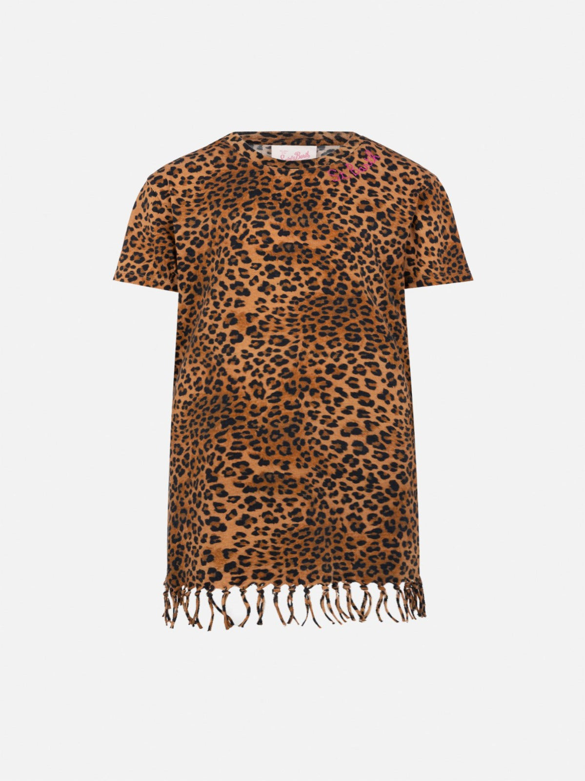 Abbey dress with fringes and animalier print - MC2 Saint Barth