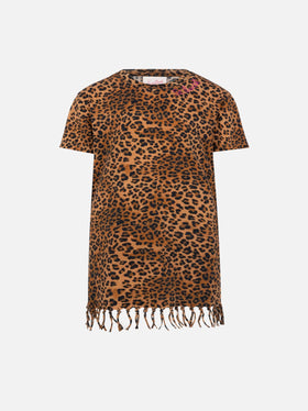 Abbey dress with fringes and animalier print - MC2 Saint Barth