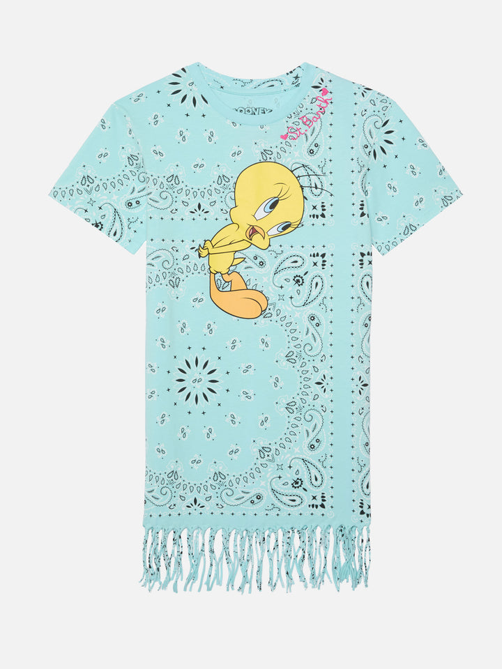 Girl Abbey dress with fringes and bandanna print | WRNER BROS. SPECIAL EDITION