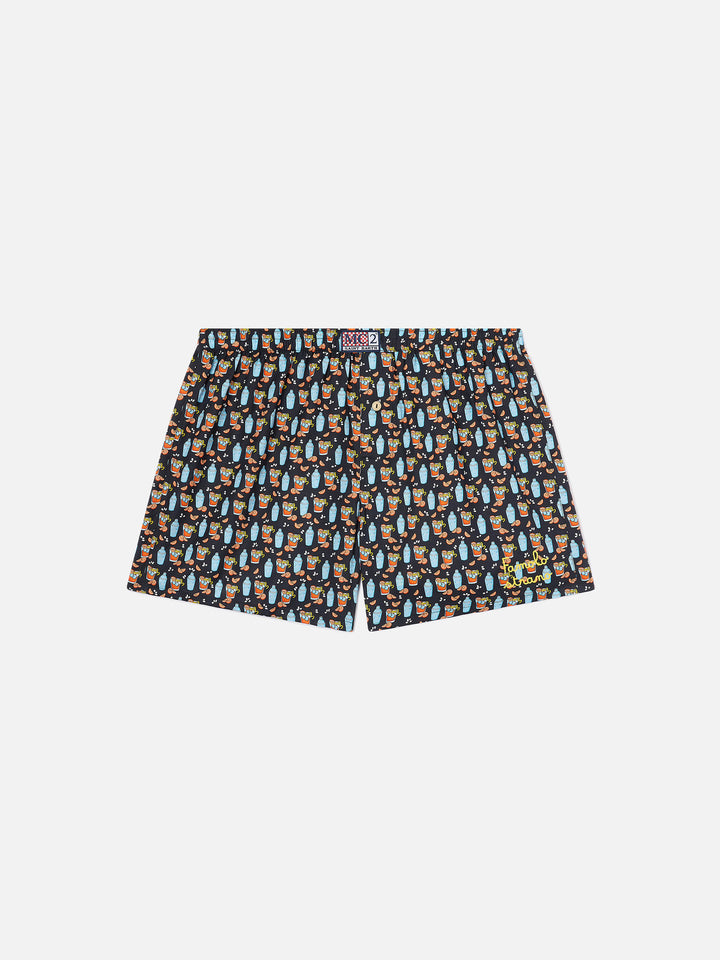 Adam boxer in cotone con stampa cocktail