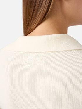 Off white Aelis Wollstrick-Body mit Polokragen 