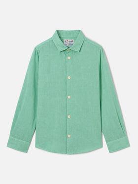 Chemise Agnes vert sauge en lin 